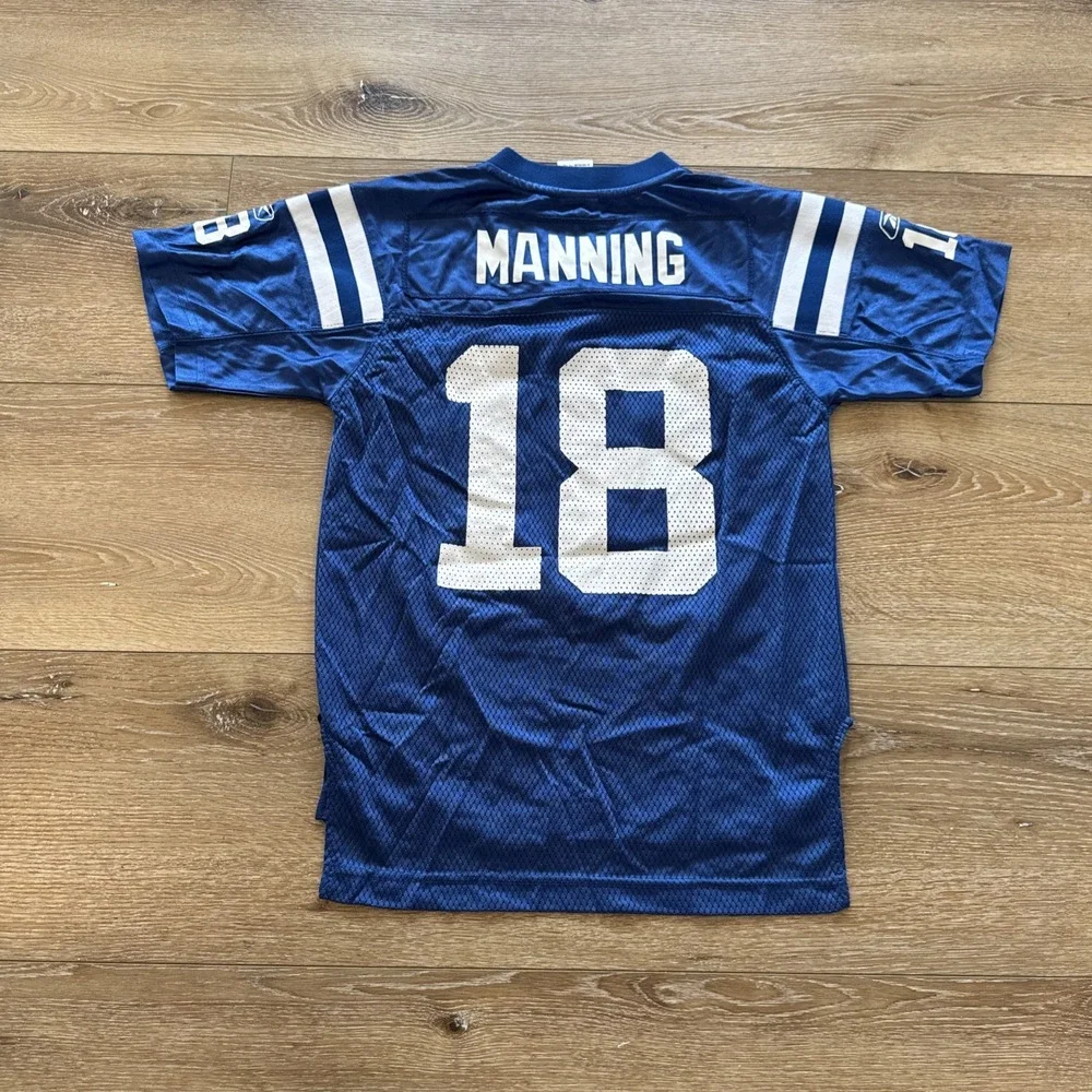Vintage Indianapolis Colts Football Jersey Youth‎ M Blue Peyton Manning Reebok